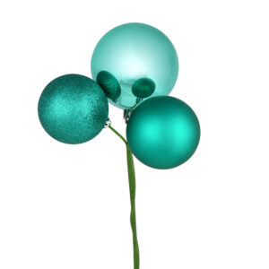 3 Ball Ornament Pick, Teal