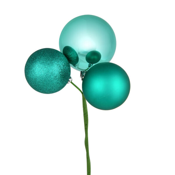 3 Ball Ornament Pick, Teal