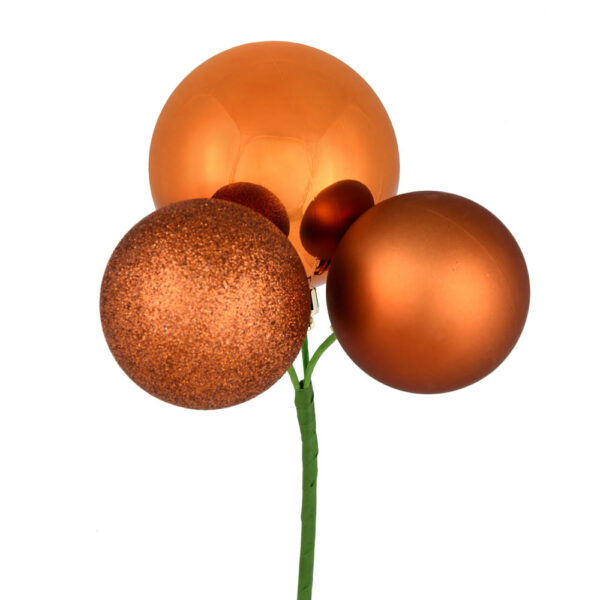 3 Ball Ornament Pick, Copper